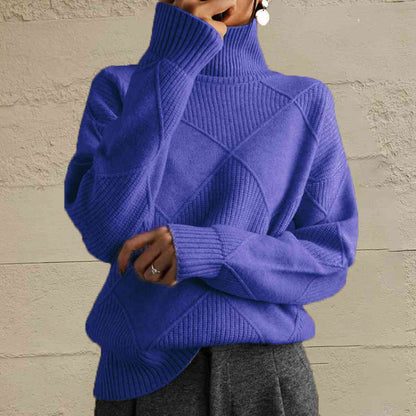 MW | Schicker Turtle-neck pullover aus geometrischem Strick