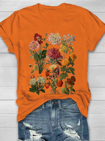 MW | Lässiges T-Shirt mit Blumenmuster