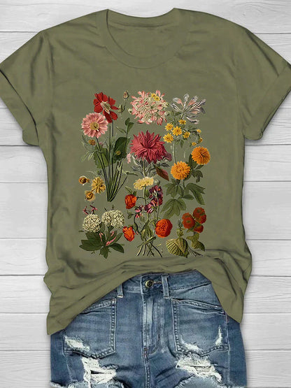 MW | Lässiges T-Shirt mit Blumenmuster