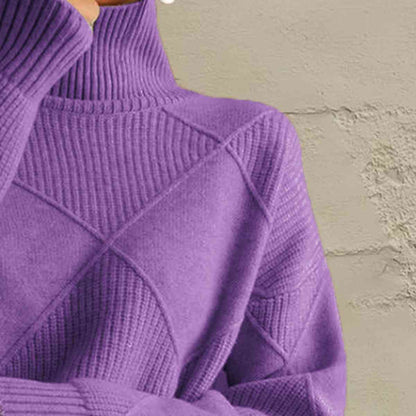 MW | Schicker Turtle-neck pullover aus geometrischem Strick