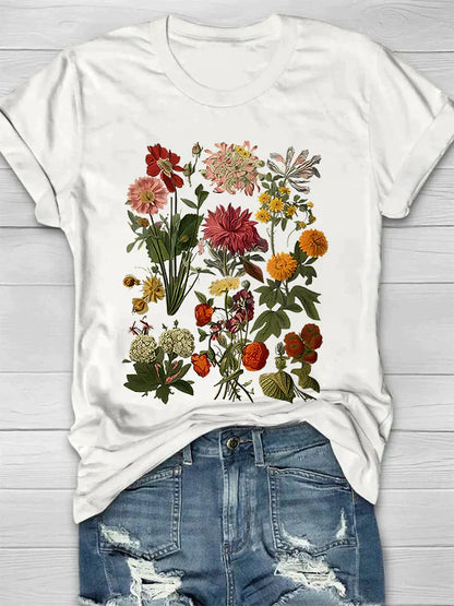 MW | Lässiges T-Shirt mit Blumenmuster