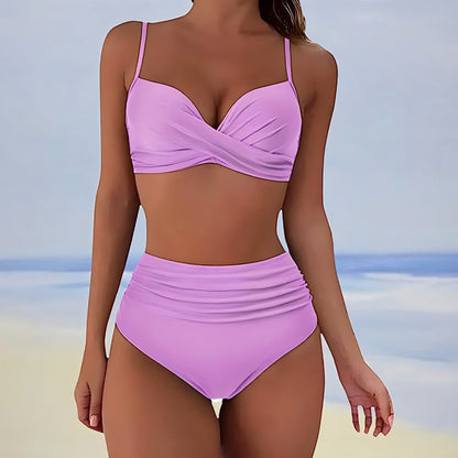 MW | Bikini mit hoher Taille und Twist-Front-Oberteil