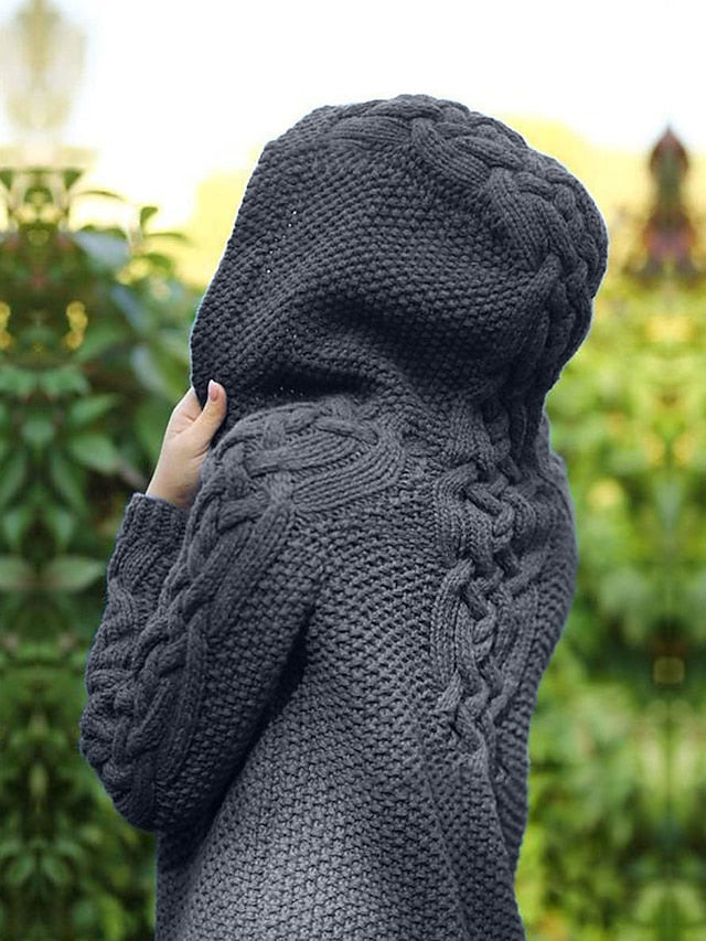 MW | Strickjacke mit Kapuze aus Grobstrick