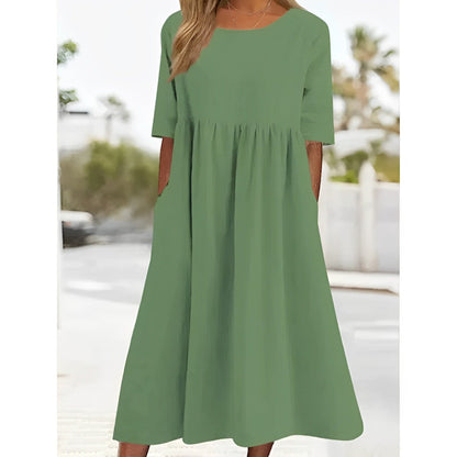 MW | Unifarbenes Midikleid