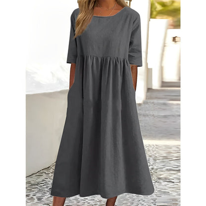 MW | Unifarbenes Midikleid