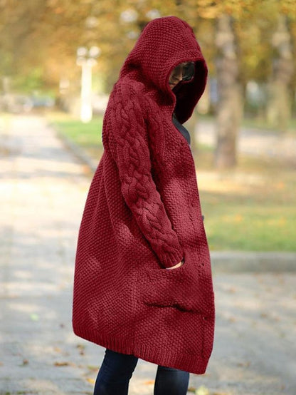 MW | Strickjacke mit Kapuze aus Grobstrick