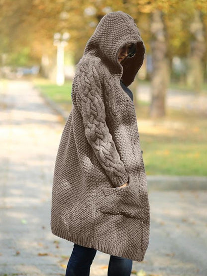 MW | Strickjacke mit Kapuze aus Grobstrick