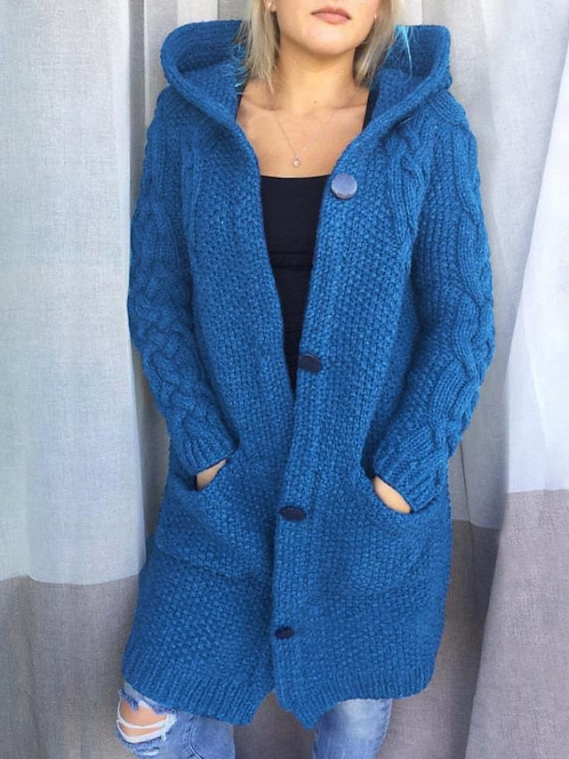 MW | Strickjacke mit Kapuze aus Grobstrick